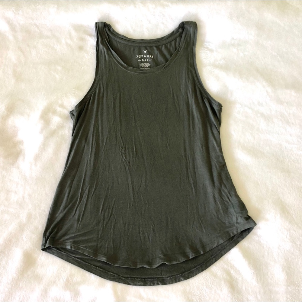 American Eagle Soft and Sexy Olive Green Tank Top